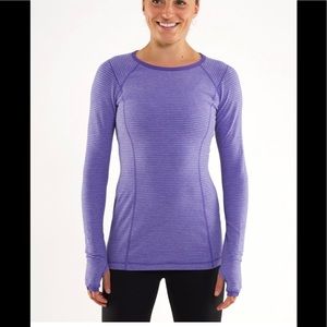 Lululemon Run: Turn Around Long Sleeve Persian Purple Heathered Sparkle Splatter